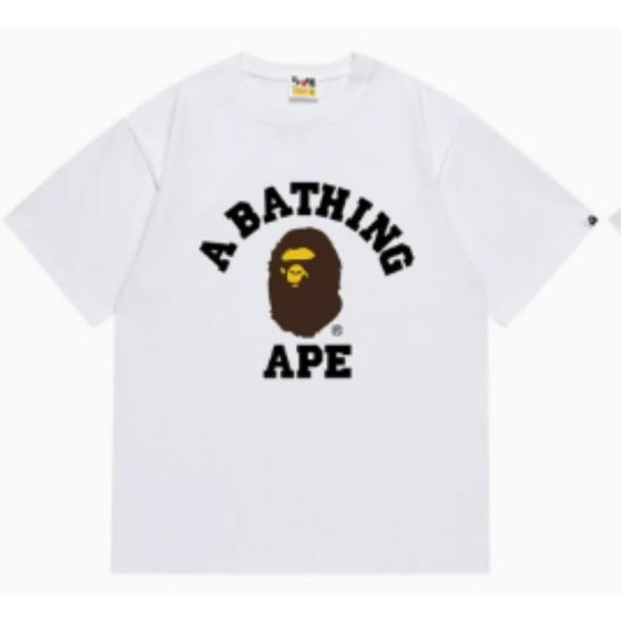 White BAPE "A BATHING APE" College Logo T-Shirt